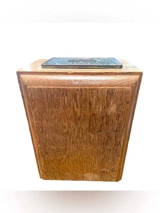 Vintage Post Office Lockbox Coin Bank Wood & Brass Keyless Lock Continental Gum - Picture 6 of 8